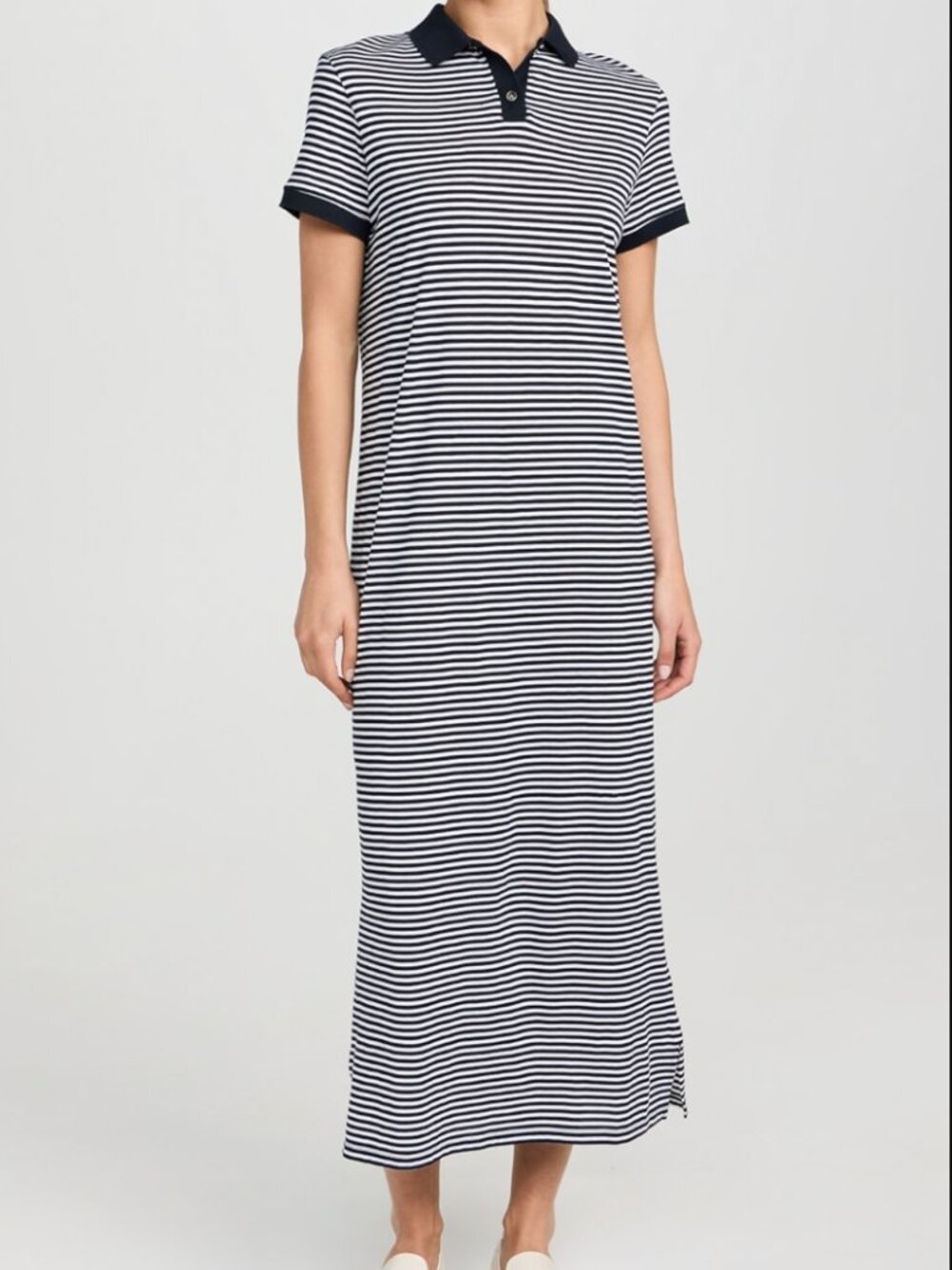 NWT Theory Striped Jersey Polo Midi-Dress